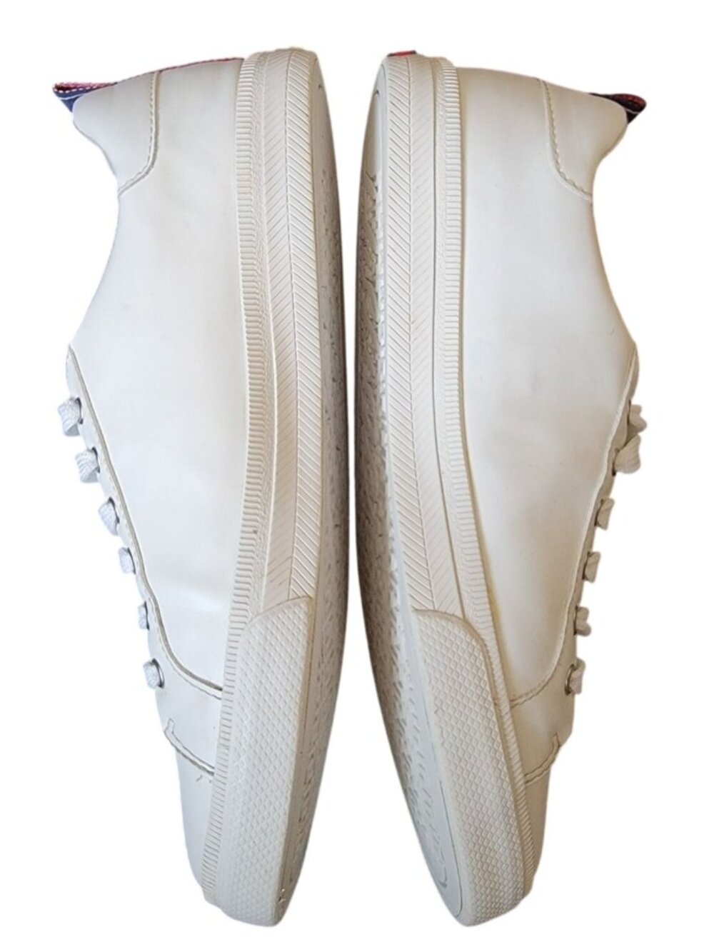 Tommy Hilfiger White Leather Sneakers Women’s 8.5 Low Top Lace Up Minimal Casual - Picture 2 of 6